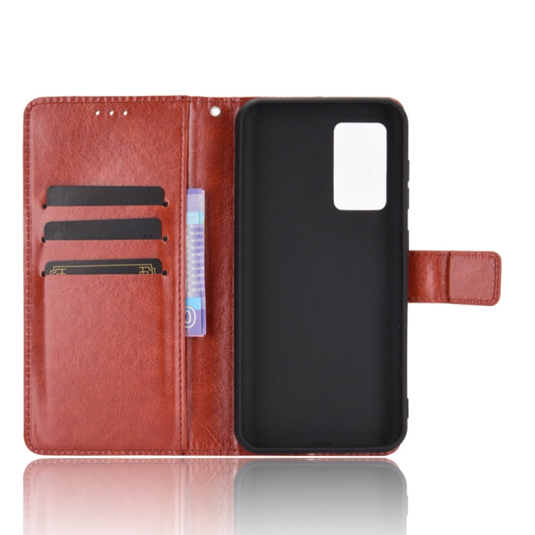 For Oukitel C21 Crazy Horse Texture Horizontal Flip Leather Case with Holder & Card Slots & Lanyard