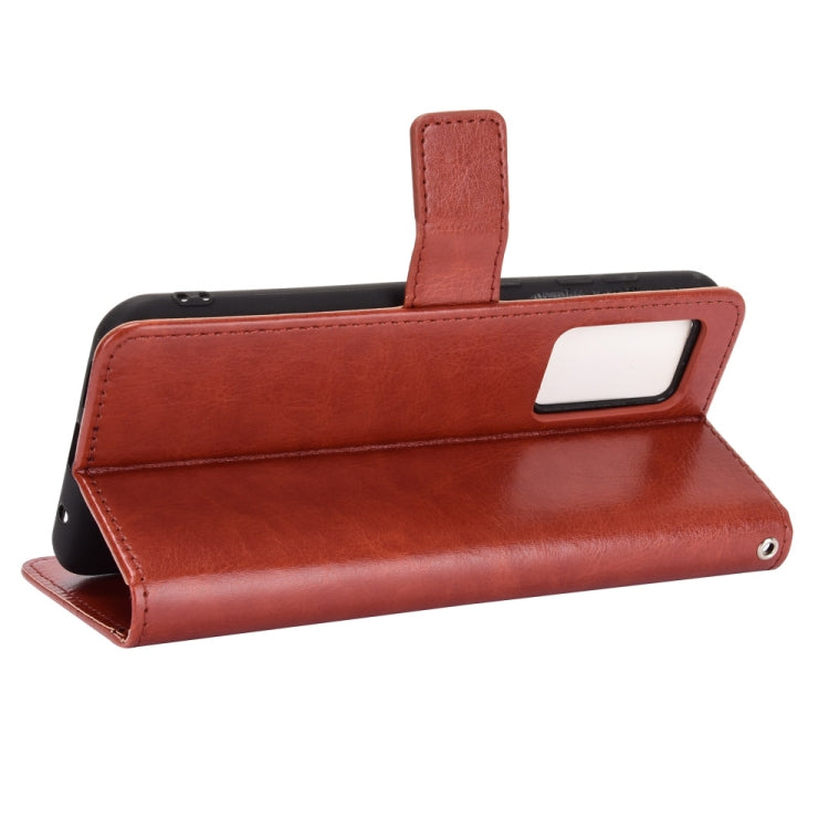 For Oukitel C21 Crazy Horse Texture Horizontal Flip Leather Case with Holder & Card Slots & Lanyard