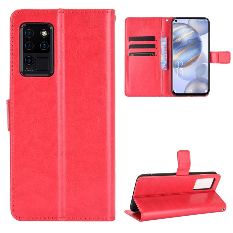 For Oukitel C21 Crazy Horse Texture Horizontal Flip Leather Case with Holder & Card Slots & Lanyard