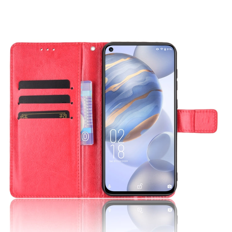 For Oukitel C21 Crazy Horse Texture Horizontal Flip Leather Case with Holder & Card Slots & Lanyard