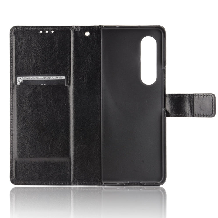 For Samsung Galaxy Z Fold3 5G Crazy Horse Texture Horizontal Flip Leather Case with Holder & Card Slots & Lanyard