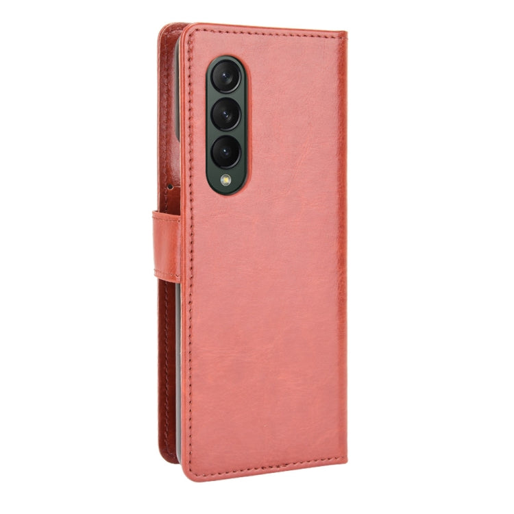 For Samsung Galaxy Z Fold3 5G Crazy Horse Texture Horizontal Flip Leather Case with Holder & Card Slots & Lanyard