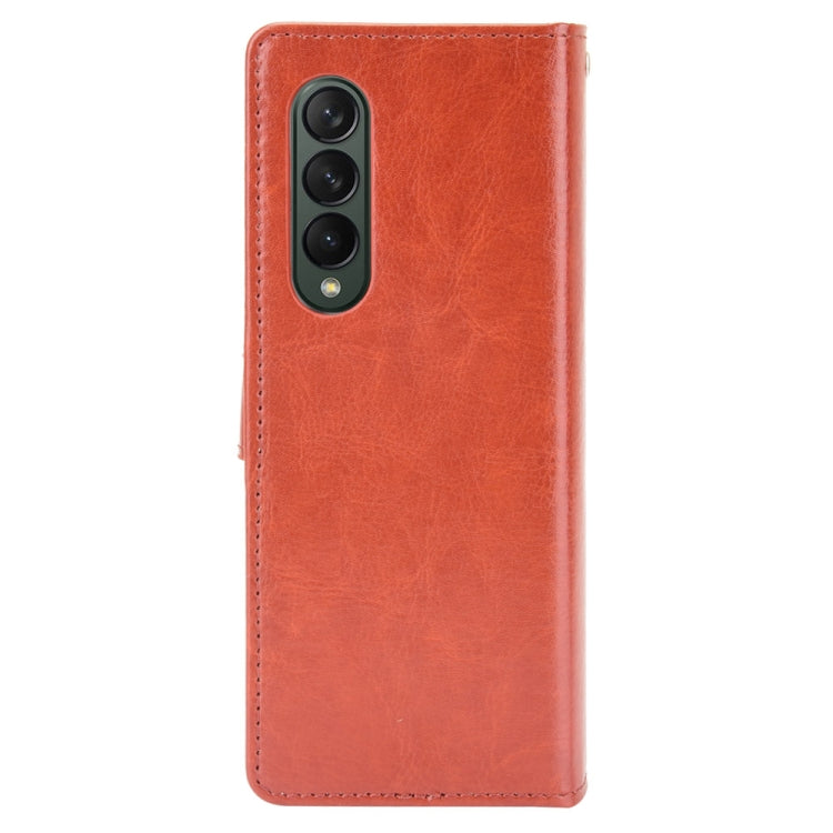 For Samsung Galaxy Z Fold3 5G Crazy Horse Texture Horizontal Flip Leather Case with Holder & Card Slots & Lanyard