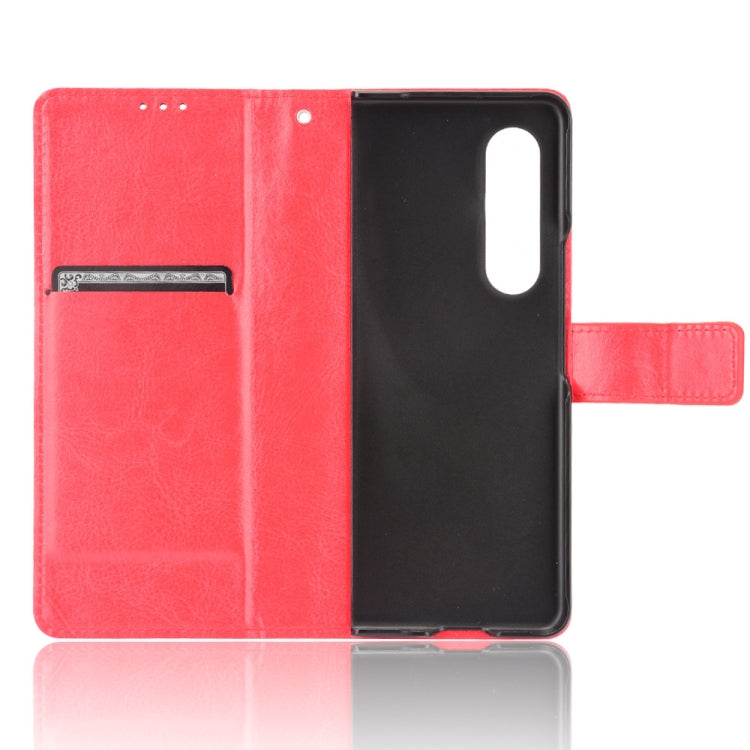 For Samsung Galaxy Z Fold3 5G Crazy Horse Texture Horizontal Flip Leather Case with Holder & Card Slots & Lanyard