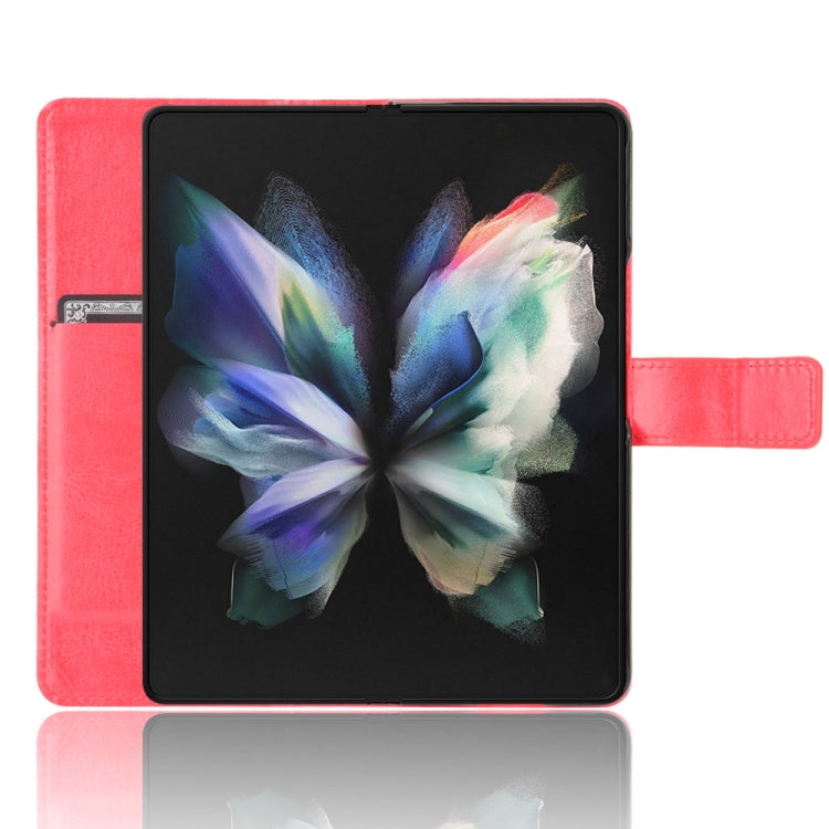 For Samsung Galaxy Z Fold3 5G Crazy Horse Texture Horizontal Flip Leather Case with Holder & Card Slots & Lanyard