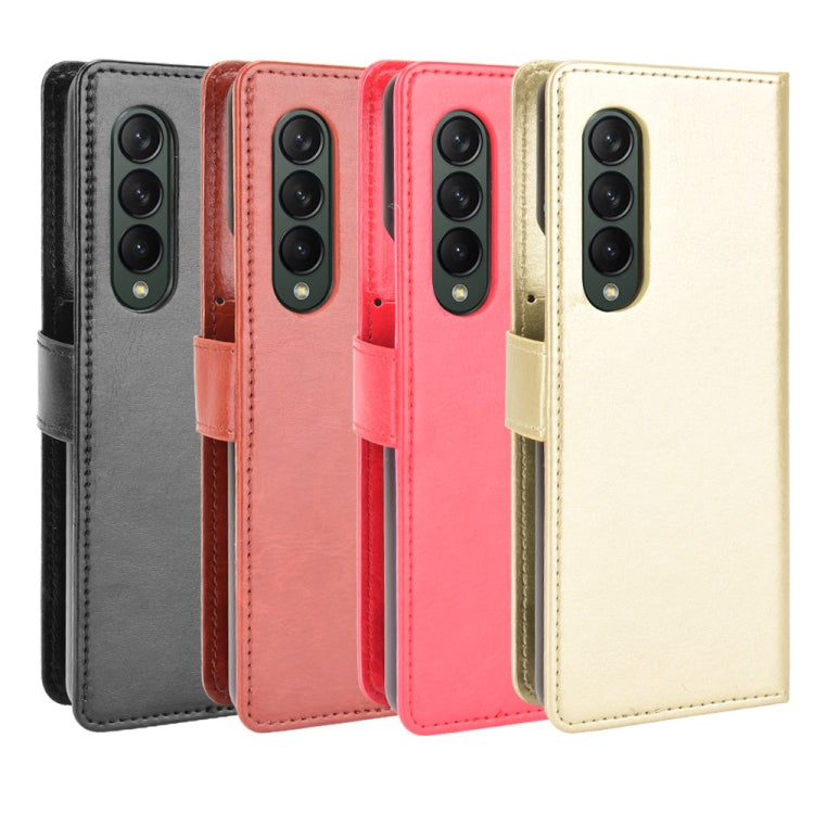 For Samsung Galaxy Z Fold3 5G Crazy Horse Texture Horizontal Flip Leather Case with Holder & Card Slots & Lanyard