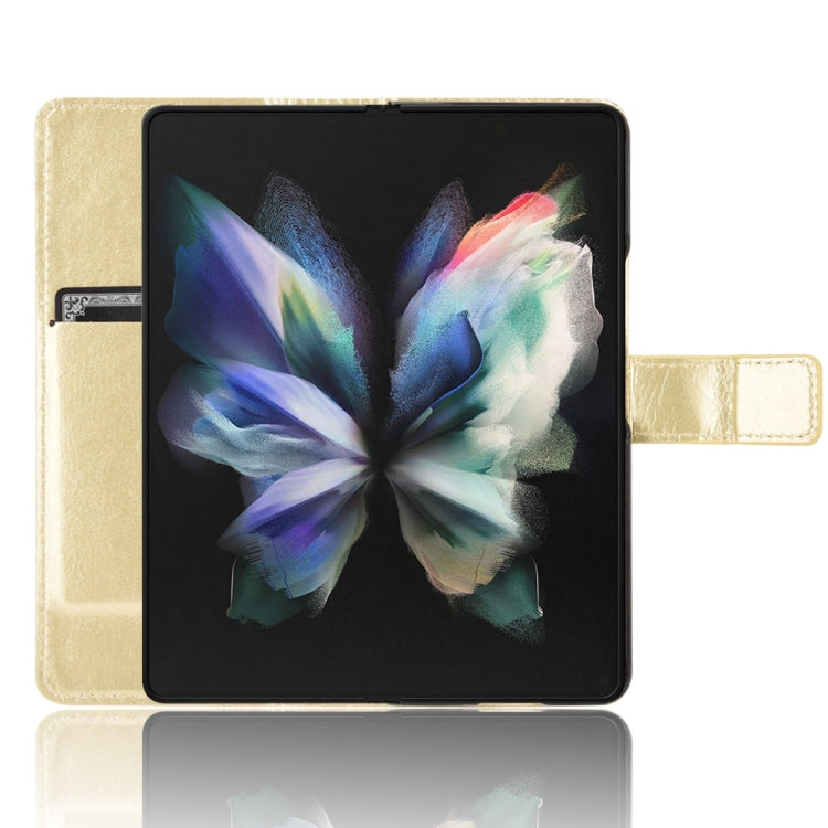 For Samsung Galaxy Z Fold3 5G Crazy Horse Texture Horizontal Flip Leather Case with Holder & Card Slots & Lanyard