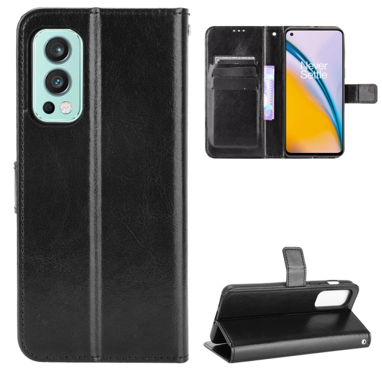 For OnePlus Nord 2 5G Crazy Horse Texture Horizontal Flip Leather Case with Holder & Card Slots & Lanyard