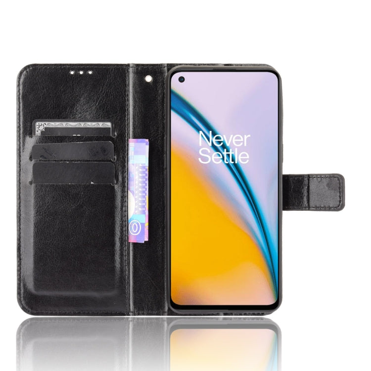 For OnePlus Nord 2 5G Crazy Horse Texture Horizontal Flip Leather Case with Holder & Card Slots & Lanyard