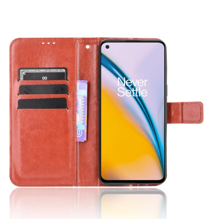 For OnePlus Nord 2 5G Crazy Horse Texture Horizontal Flip Leather Case with Holder & Card Slots & Lanyard
