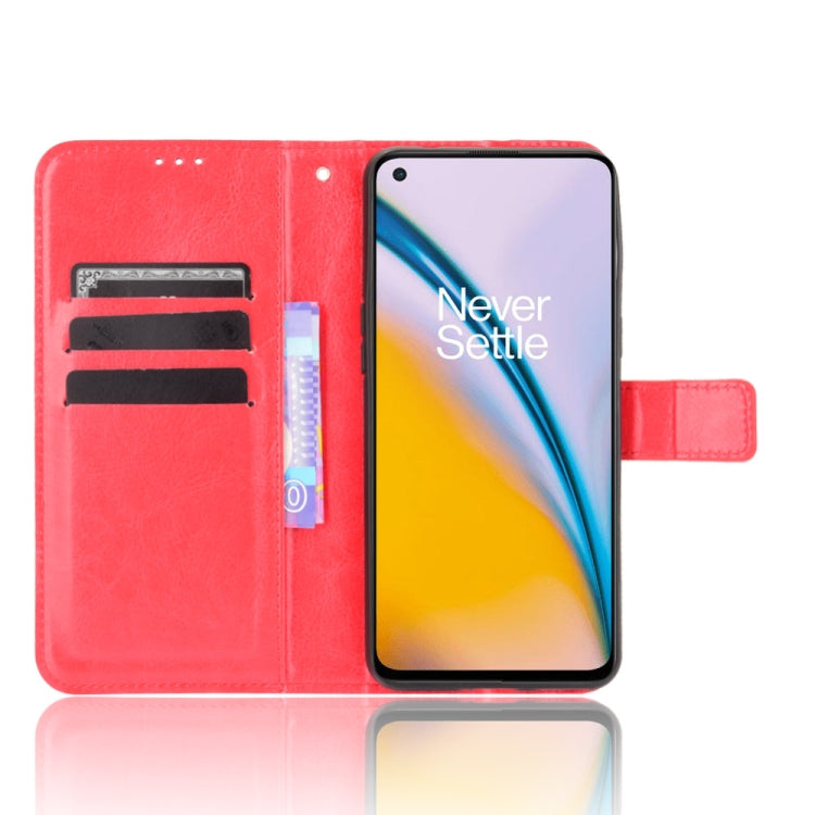 For OnePlus Nord 2 5G Crazy Horse Texture Horizontal Flip Leather Case with Holder & Card Slots & Lanyard