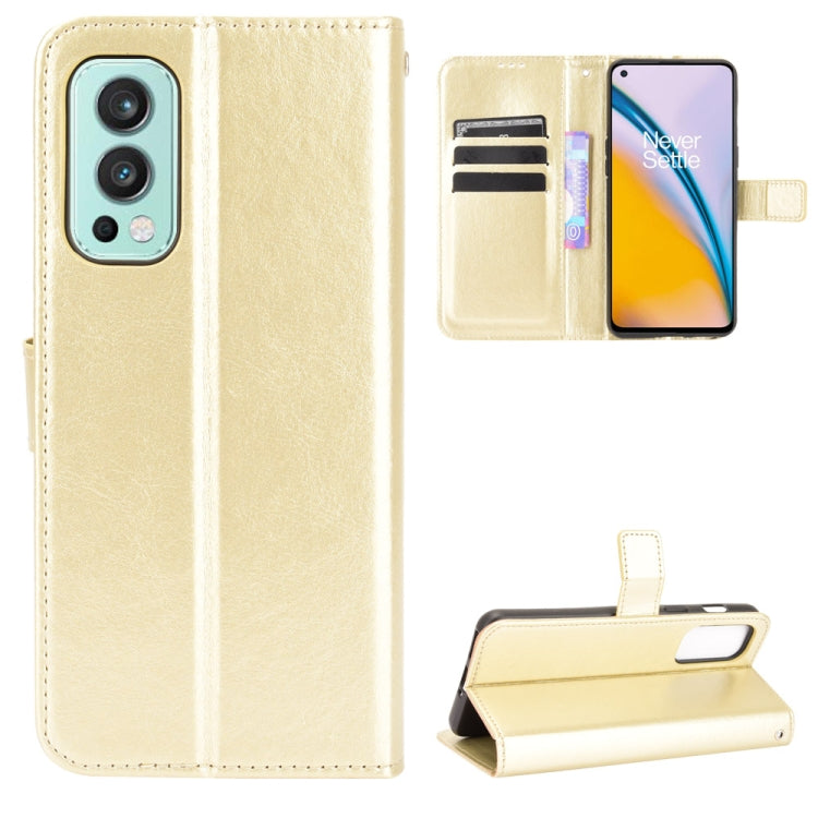 For OnePlus Nord 2 5G Crazy Horse Texture Horizontal Flip Leather Case with Holder & Card Slots & Lanyard