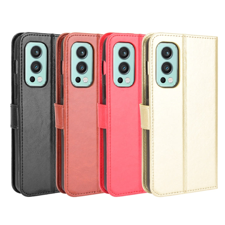 For OnePlus Nord 2 5G Crazy Horse Texture Horizontal Flip Leather Case with Holder & Card Slots & Lanyard