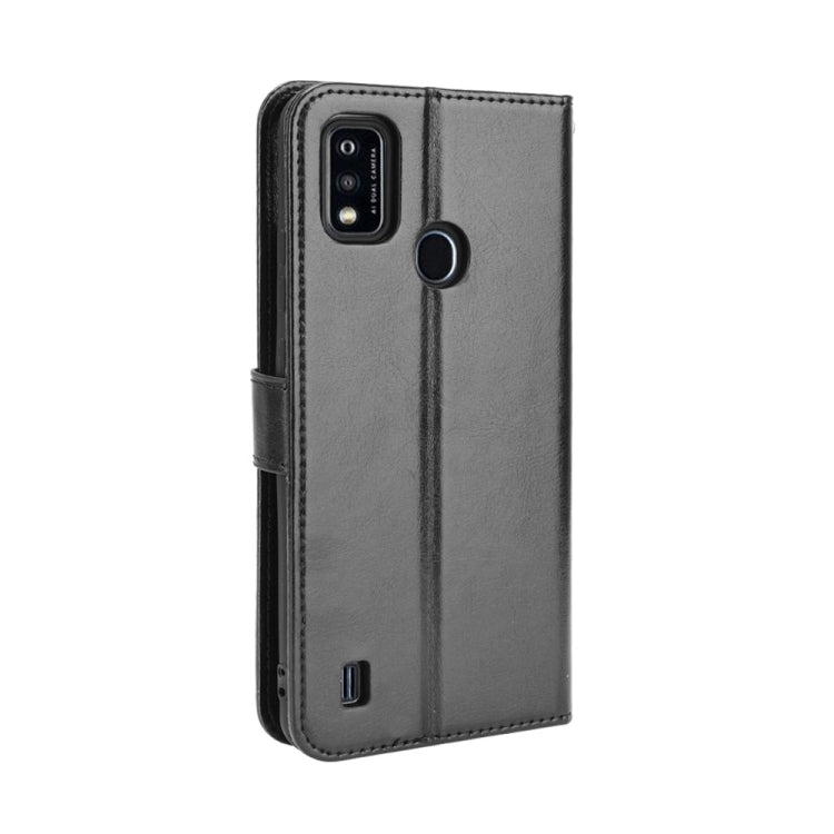 For ZTE Blade A51 Crazy Horse Texture Horizontal Flip Leather Case with Holder & Card Slots & Lanyard