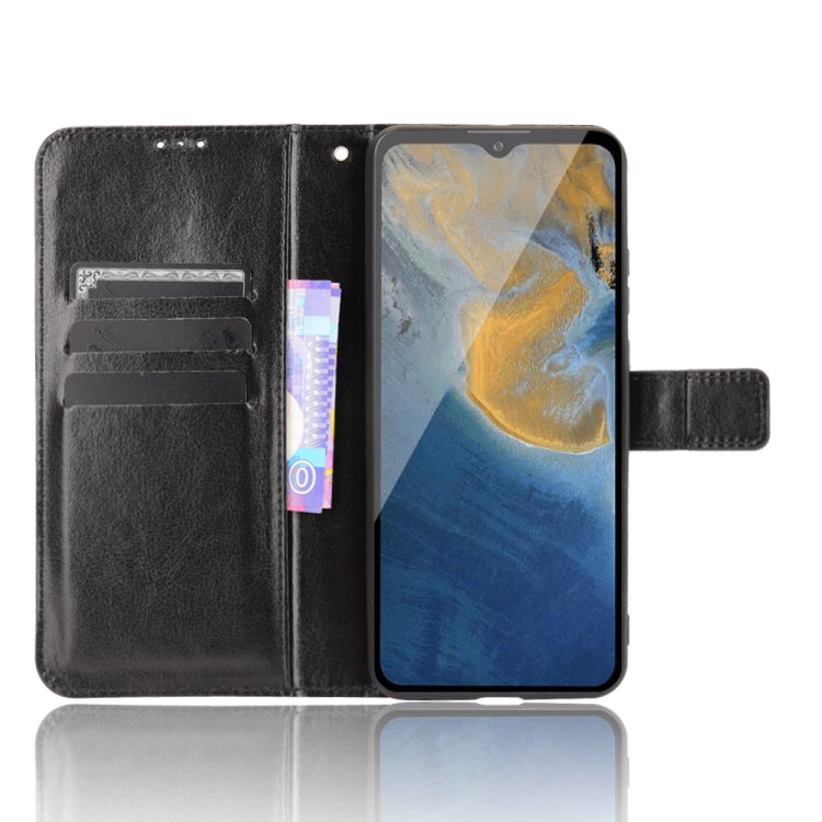 For ZTE Blade A51 Crazy Horse Texture Horizontal Flip Leather Case with Holder & Card Slots & Lanyard