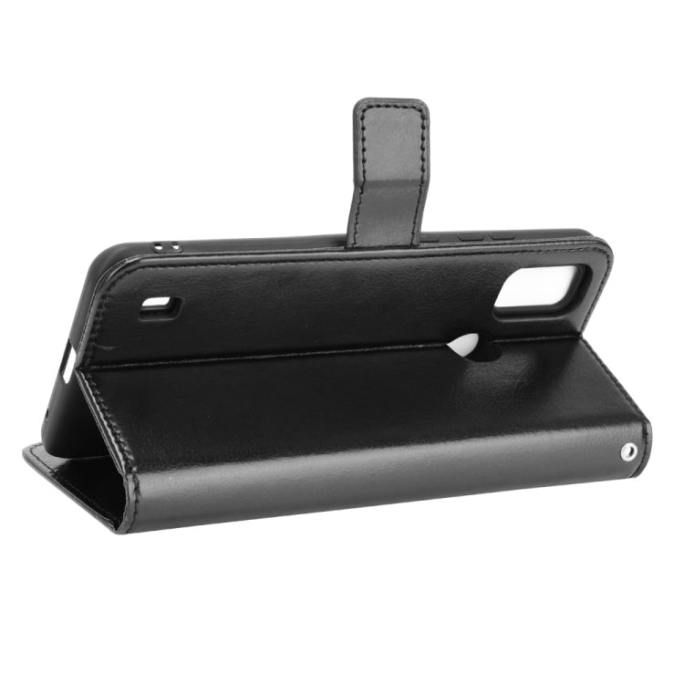 For ZTE Blade A51 Crazy Horse Texture Horizontal Flip Leather Case with Holder & Card Slots & Lanyard