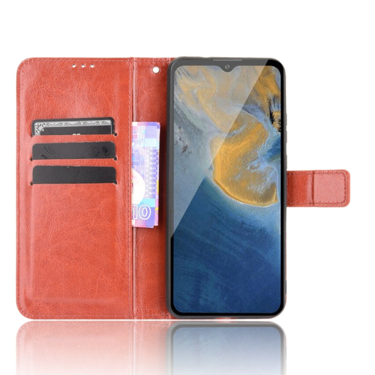 For ZTE Blade A51 Crazy Horse Texture Horizontal Flip Leather Case with Holder & Card Slots & Lanyard