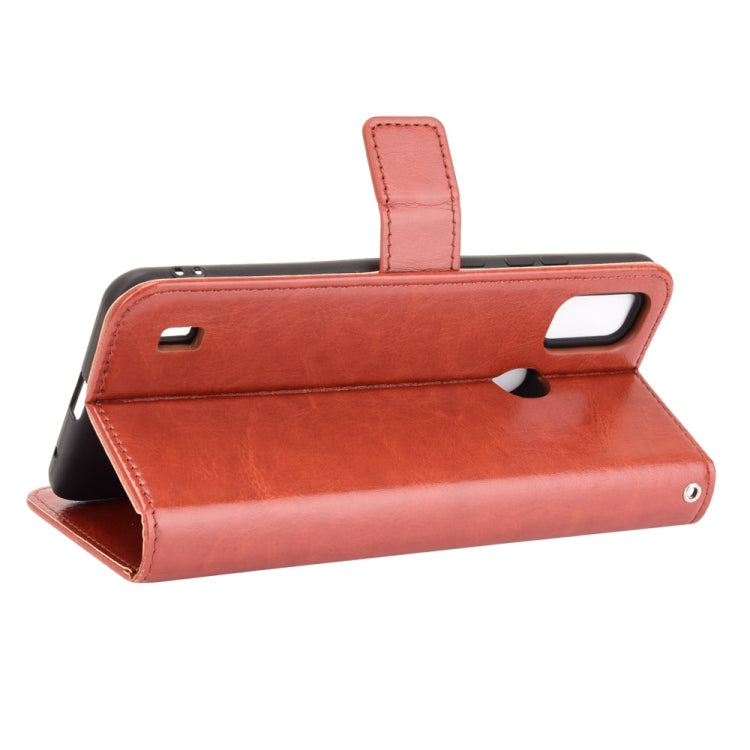 For ZTE Blade A51 Crazy Horse Texture Horizontal Flip Leather Case with Holder & Card Slots & Lanyard