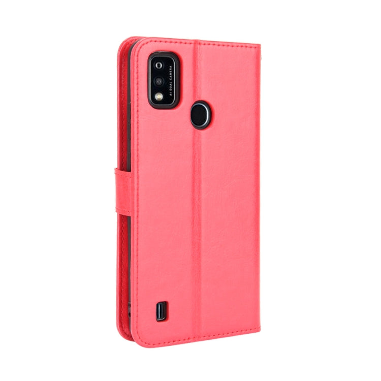 For ZTE Blade A51 Crazy Horse Texture Horizontal Flip Leather Case with Holder & Card Slots & Lanyard