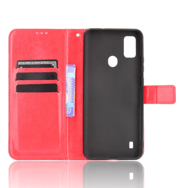 For ZTE Blade A51 Crazy Horse Texture Horizontal Flip Leather Case with Holder & Card Slots & Lanyard