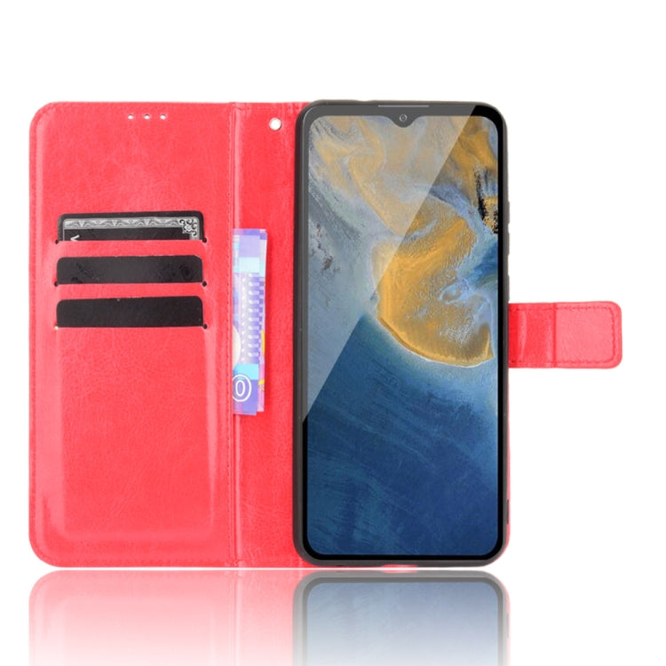 For ZTE Blade A51 Crazy Horse Texture Horizontal Flip Leather Case with Holder & Card Slots & Lanyard