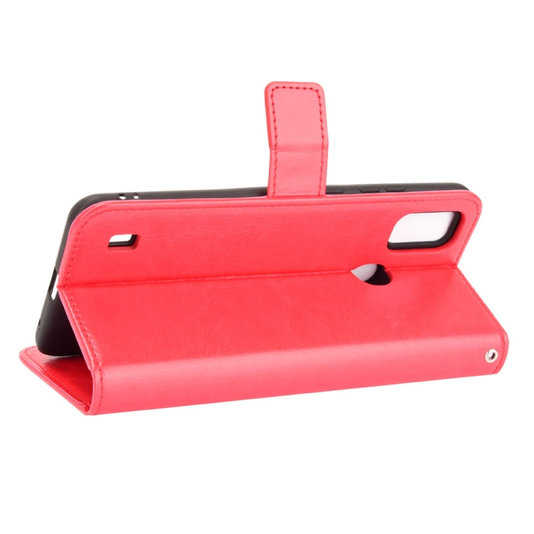 For ZTE Blade A51 Crazy Horse Texture Horizontal Flip Leather Case with Holder & Card Slots & Lanyard