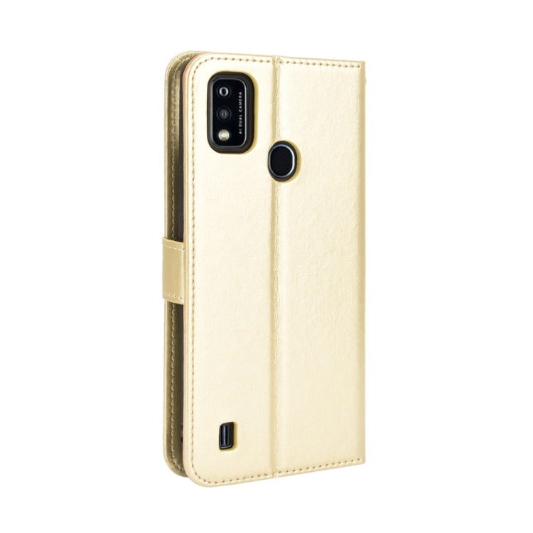 For ZTE Blade A51 Crazy Horse Texture Horizontal Flip Leather Case with Holder & Card Slots & Lanyard
