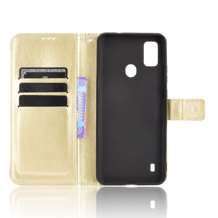 For ZTE Blade A51 Crazy Horse Texture Horizontal Flip Leather Case with Holder & Card Slots & Lanyard