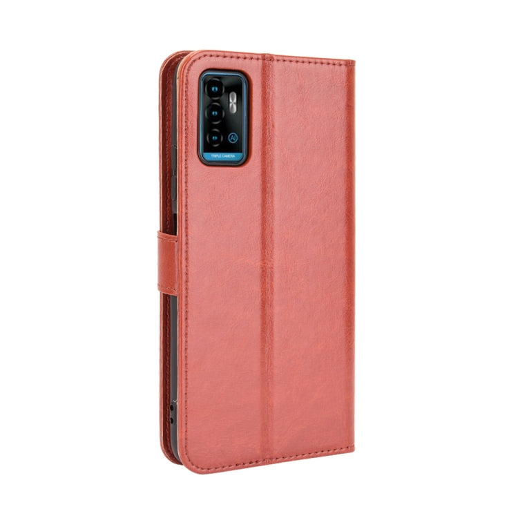 For ZTE Blade A71 Crazy Horse Texture Horizontal Flip Leather Case with Holder & Card Slots & Lanyard