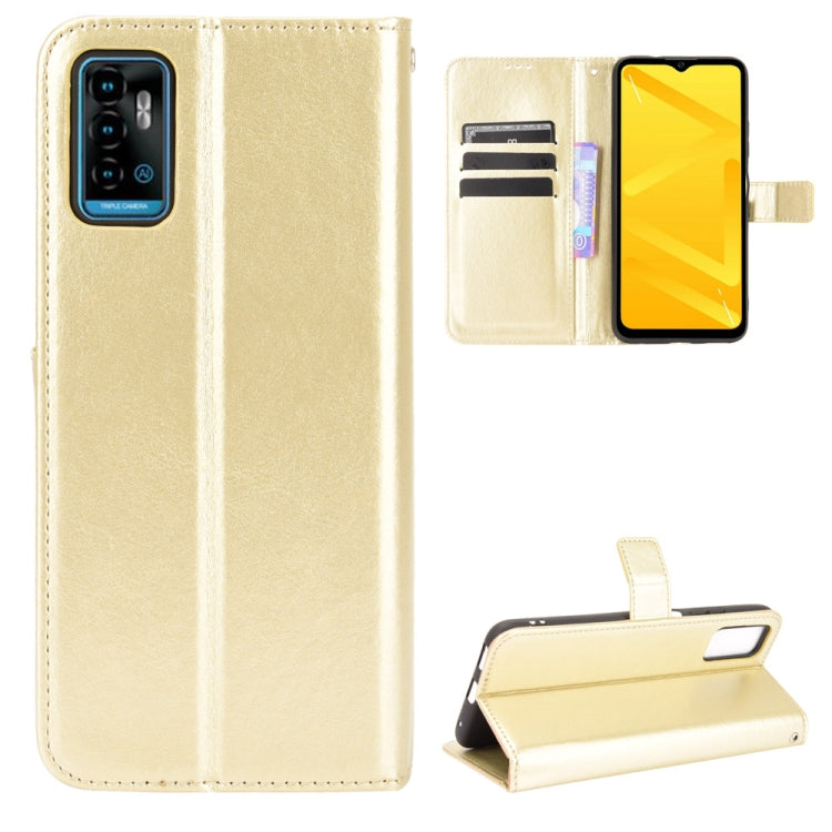 For ZTE Blade A71 Crazy Horse Texture Horizontal Flip Leather Case with Holder & Card Slots & Lanyard