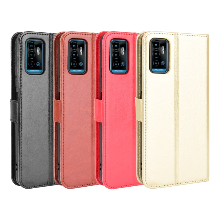 For ZTE Blade A71 Crazy Horse Texture Horizontal Flip Leather Case with Holder & Card Slots & Lanyard