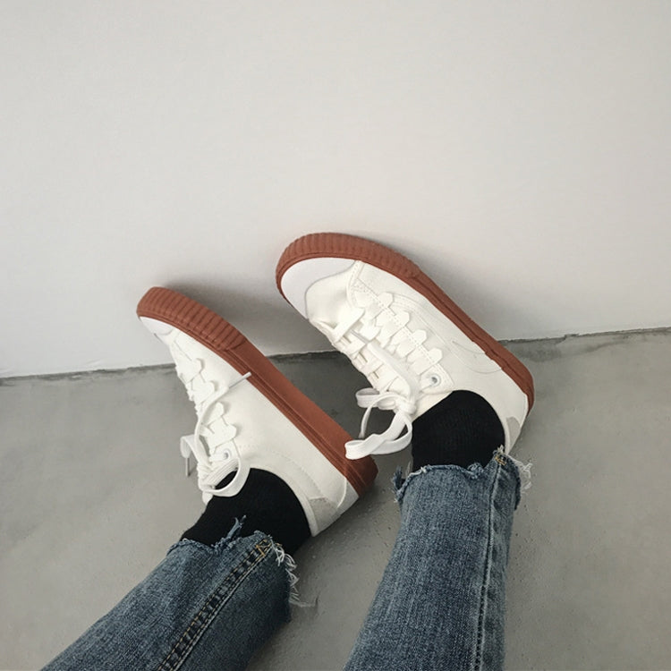 Chic White Shoes Ulzzang Harajuku Students1992 Canvas Shoes, Size:37(White)