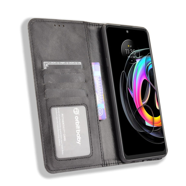 For Motorola Edge 20 Lite Magnetic Buckle Retro Crazy Horse Texture Horizontal Flip Leather Case with Holder & Card Slots & Photo Frame