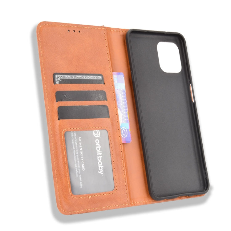 For Motorola Edge 20 Lite Magnetic Buckle Retro Crazy Horse Texture Horizontal Flip Leather Case with Holder & Card Slots & Photo Frame