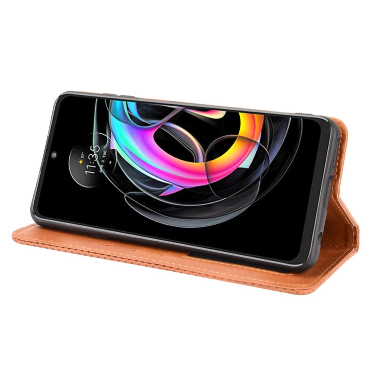 For Motorola Edge 20 Lite Magnetic Buckle Retro Crazy Horse Texture Horizontal Flip Leather Case with Holder & Card Slots & Photo Frame