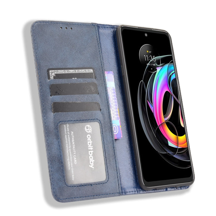 For Motorola Edge 20 Lite Magnetic Buckle Retro Crazy Horse Texture Horizontal Flip Leather Case with Holder & Card Slots & Photo Frame