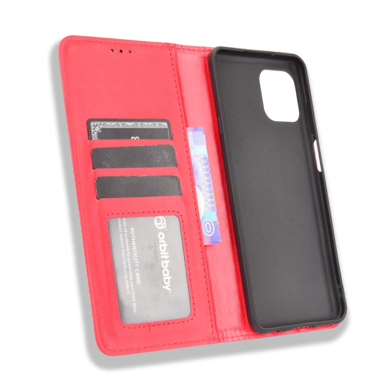 For Motorola Edge 20 Lite Magnetic Buckle Retro Crazy Horse Texture Horizontal Flip Leather Case with Holder & Card Slots & Photo Frame