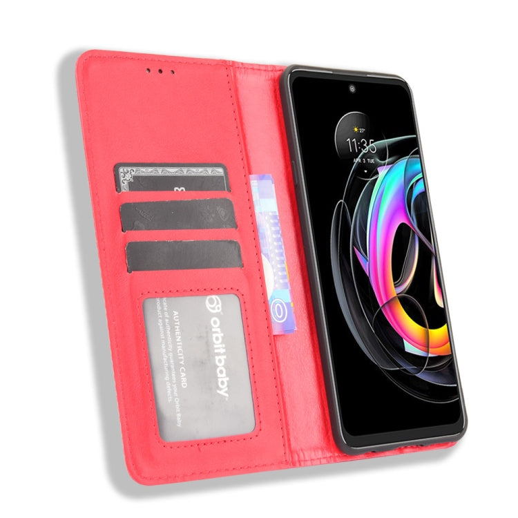 For Motorola Edge 20 Lite Magnetic Buckle Retro Crazy Horse Texture Horizontal Flip Leather Case with Holder & Card Slots & Photo Frame