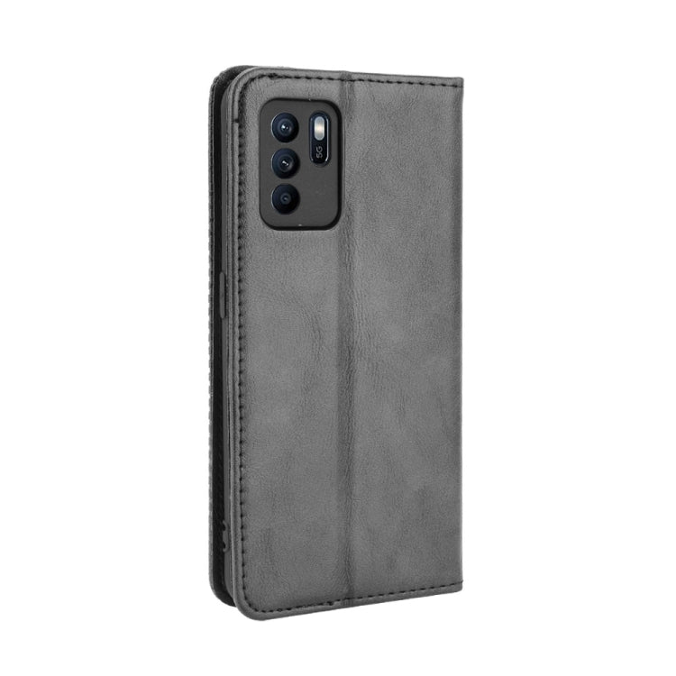 For OPPO Reno6 Z Magnetic Buckle Retro Crazy Horse Texture Horizontal Flip Leather Case with Holder & Card Slots & Photo Frame