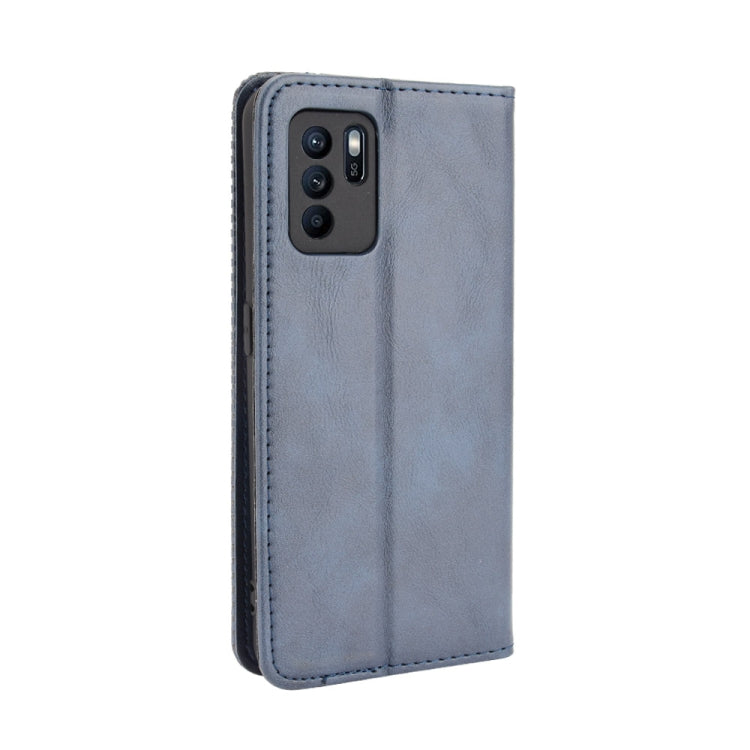 For OPPO Reno6 Z Magnetic Buckle Retro Crazy Horse Texture Horizontal Flip Leather Case with Holder & Card Slots & Photo Frame