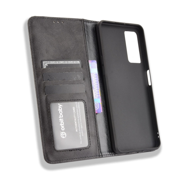 For T-Mobile REVVL V+ 5G Magnetic Buckle Retro Crazy Horse Texture Horizontal Flip Leather Case with Holder & Card Slots & Photo Frame