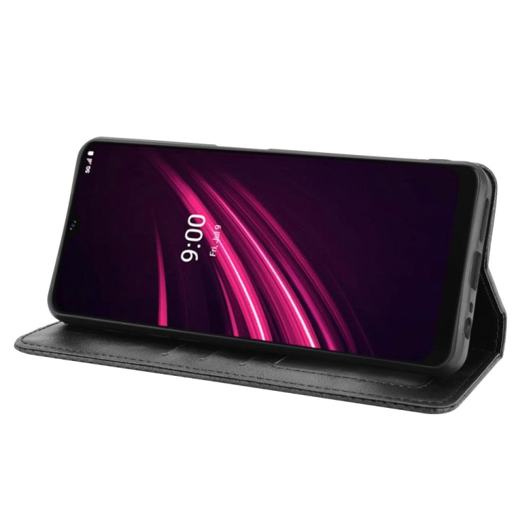 For T-Mobile REVVL V+ 5G Magnetic Buckle Retro Crazy Horse Texture Horizontal Flip Leather Case with Holder & Card Slots & Photo Frame
