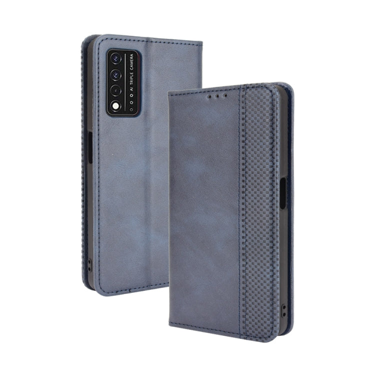 For T-Mobile REVVL V+ 5G Magnetic Buckle Retro Crazy Horse Texture Horizontal Flip Leather Case with Holder & Card Slots & Photo Frame