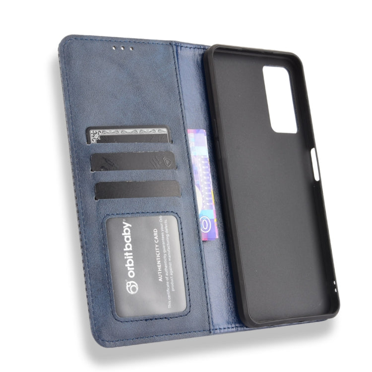 For T-Mobile REVVL V+ 5G Magnetic Buckle Retro Crazy Horse Texture Horizontal Flip Leather Case with Holder & Card Slots & Photo Frame