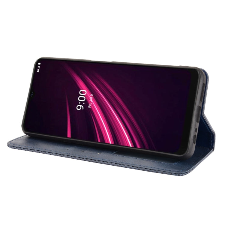 For T-Mobile REVVL V+ 5G Magnetic Buckle Retro Crazy Horse Texture Horizontal Flip Leather Case with Holder & Card Slots & Photo Frame