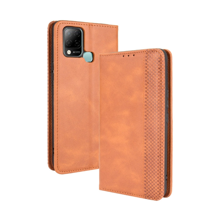 For Infinix Hot 10s / 10s NFC / 10T Magnetic Buckle Retro Crazy Horse Texture Horizontal Flip Leather Case with Holder & Card Slots & Photo Frame