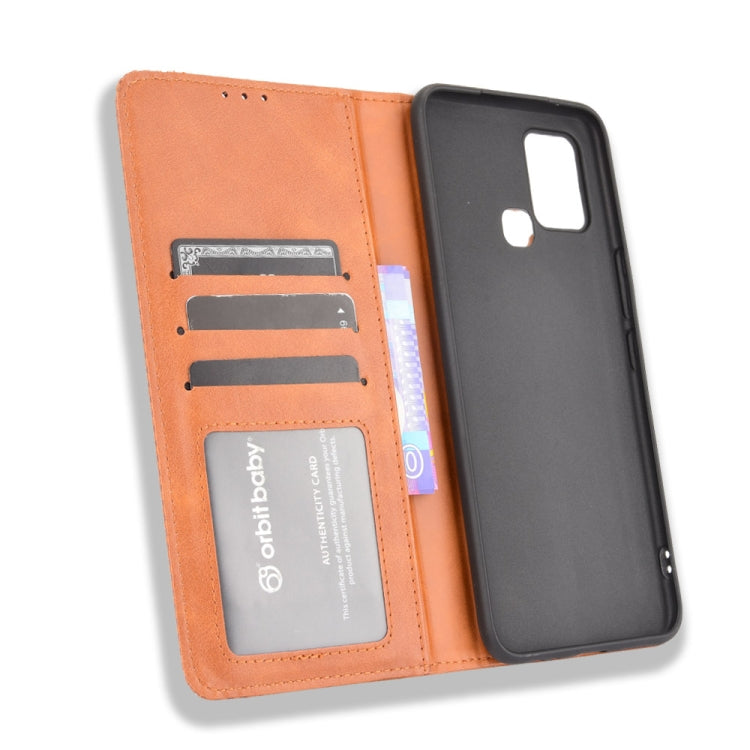 For Infinix Hot 10s / 10s NFC / 10T Magnetic Buckle Retro Crazy Horse Texture Horizontal Flip Leather Case with Holder & Card Slots & Photo Frame