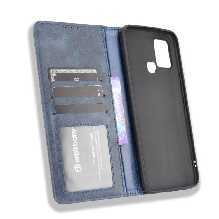 For Infinix Hot 10s / 10s NFC / 10T Magnetic Buckle Retro Crazy Horse Texture Horizontal Flip Leather Case with Holder & Card Slots & Photo Frame