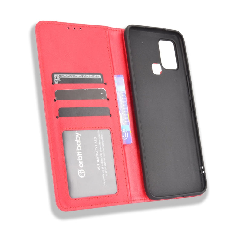 For Infinix Hot 10s / 10s NFC / 10T Magnetic Buckle Retro Crazy Horse Texture Horizontal Flip Leather Case with Holder & Card Slots & Photo Frame