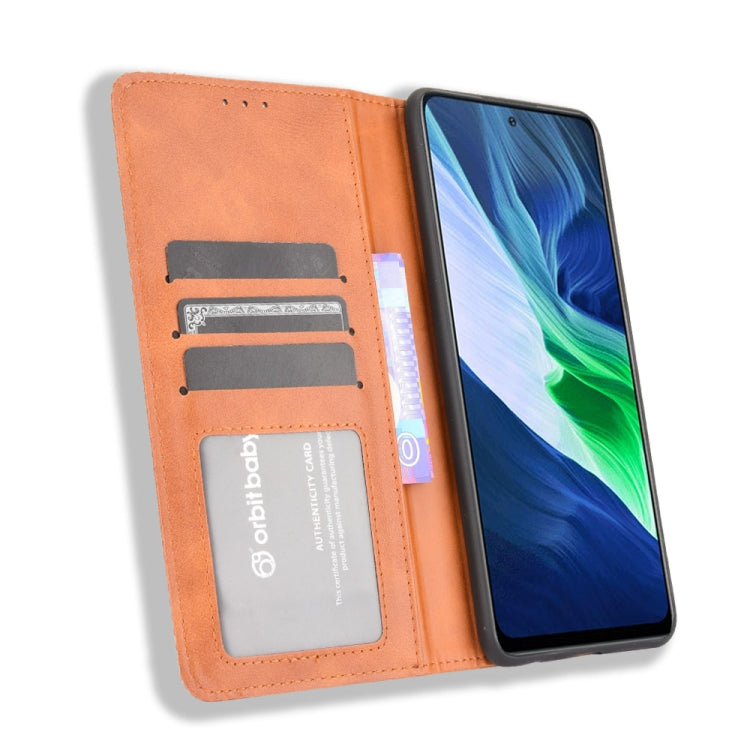 For Infinix Note 10 Pro / 10 Pro NFC Magnetic Buckle Retro Crazy Horse Texture Horizontal Flip Leather Case with Holder & Card Slots & Photo Frame